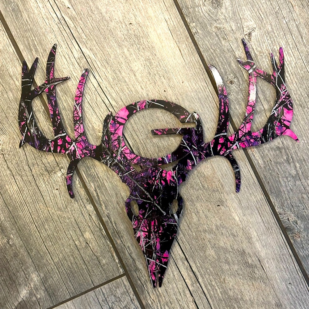 Deer skull and Camo Georgia Bulldogs metal sign
